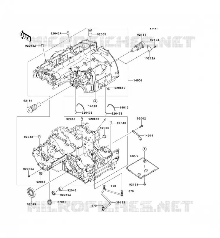 CARTER MOTEUR(S) Kawasaki MOTOS 1000 2011 Z1000  ZR1000DBF
