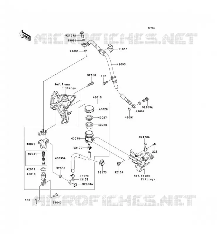MAITRE CYLINDRE ARRI&Egrave;RE Kawasaki MOTOS 1000 2013 Z1000  ZR1000DDF
