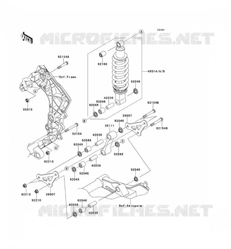 SUSPENSION/AMORTISSEUR Kawasaki MOTOS 1000 2013 Z1000  ZR1000DDF