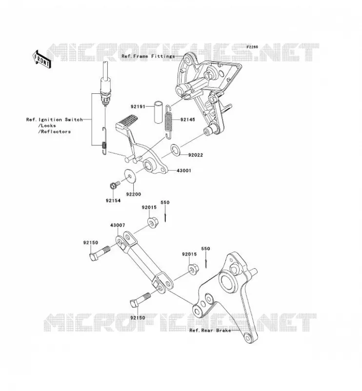 PEDALE DE FREIN/TORQUE LINK Kawasaki MOTOS 1000 2013 Z1000  ZR1000DDFA