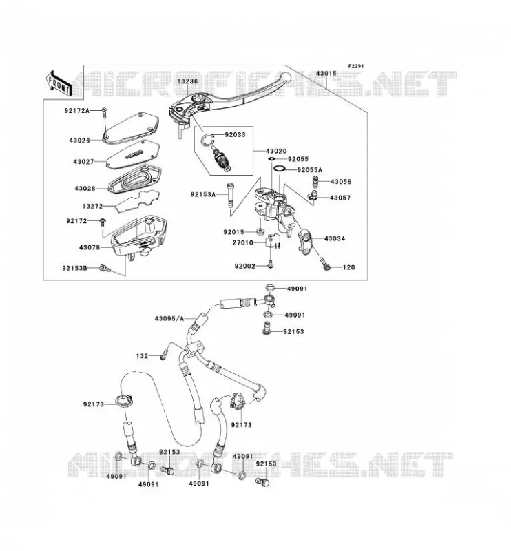 MAITRE CYLINDRE AV Kawasaki MOTOS 1000 2013 Z1000  ZR1000DDFA