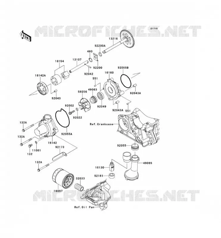 POMPE A HUILE Kawasaki MOTOS 1000 2010 Z1000 ABS  ZR1000EAF