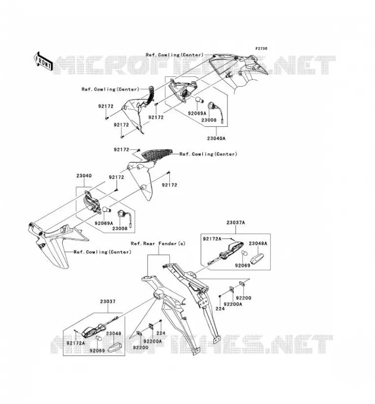 CLIGNOTANTS Kawasaki MOTOS 1000 2010 Z1000 ABS  ZR1000EAF