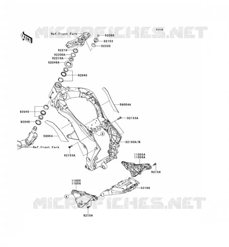 CH&Acirc;SSIS Kawasaki MOTOS 1000 2011 Z1000 ABS  ZR1000EBF