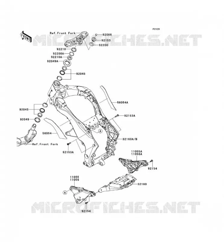 CH&Acirc;SSIS Kawasaki MOTOS 1000 2011 Z1000 ABS  ZR1000EBF