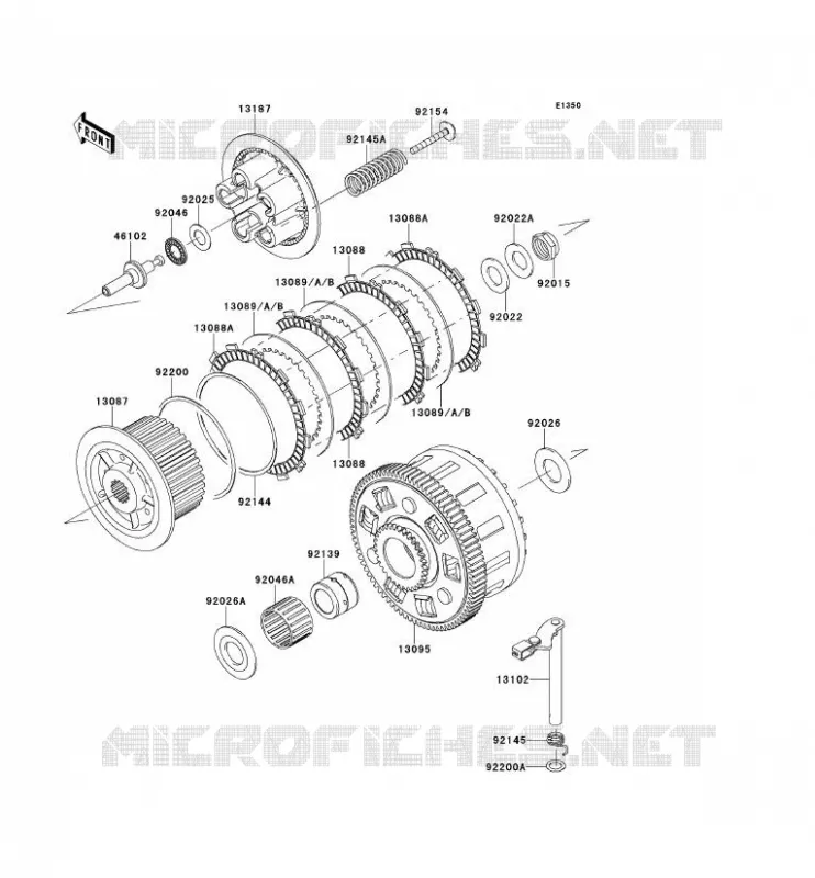EMBRAYAGE Kawasaki MOTOS 1000 2012 Z1000 ABS  ZR1000ECF