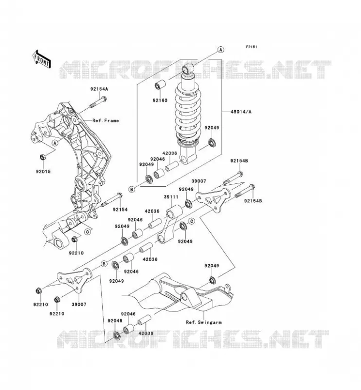 SUSPENSION/AMORTISSEUR Kawasaki MOTOS 1000 2013 Z1000 ABS  ZR1000EDF