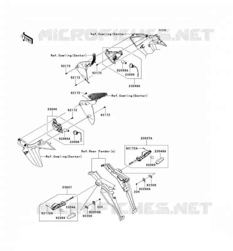 CLIGNOTANTS Kawasaki MOTOS 1000 2013 Z1000 ABS  ZR1000EDF