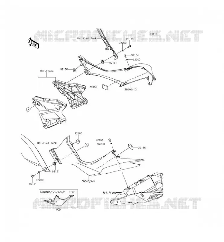 CACHE LAT&Eacute;RAL Kawasaki MOTOS 1000 2014 Z1000  ZR1000FEF