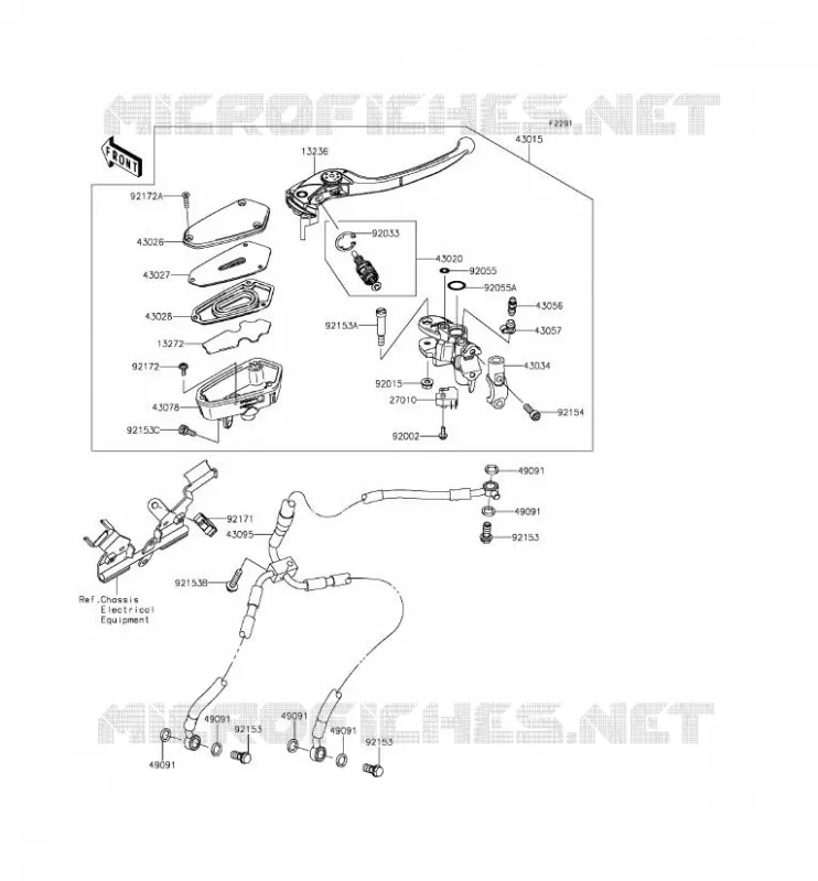 MAITRE CYLINDRE AV Kawasaki MOTOS 1000 2015 Z1000  ZR1000FFF