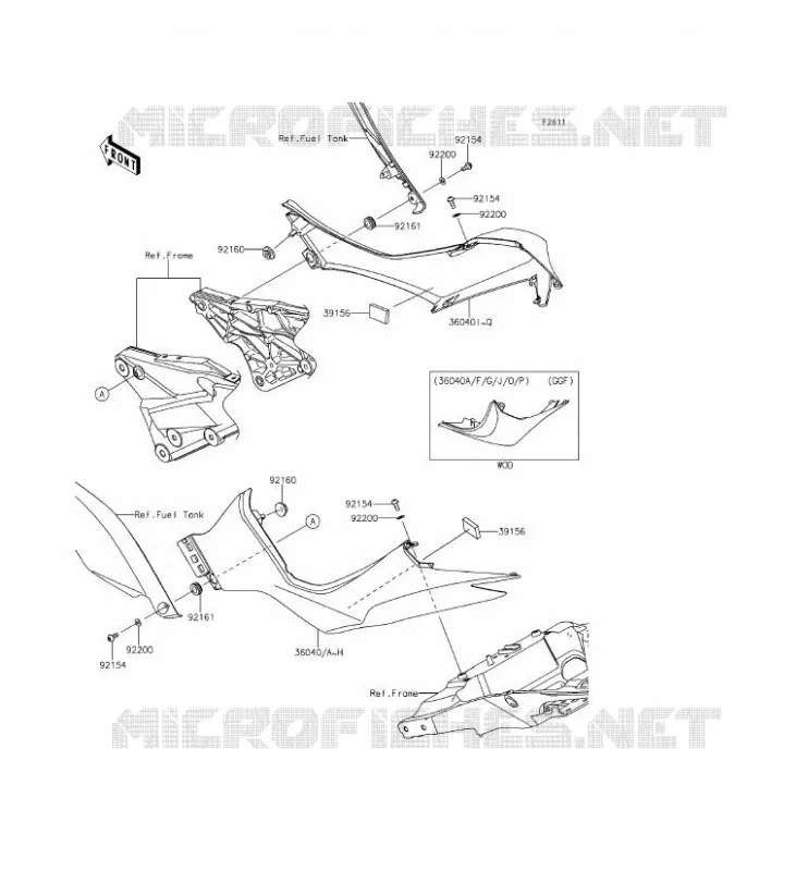 CACHE LAT&Eacute;RAL Kawasaki MOTOS 1000 2014 Z1000 ABS  ZR1000GEF