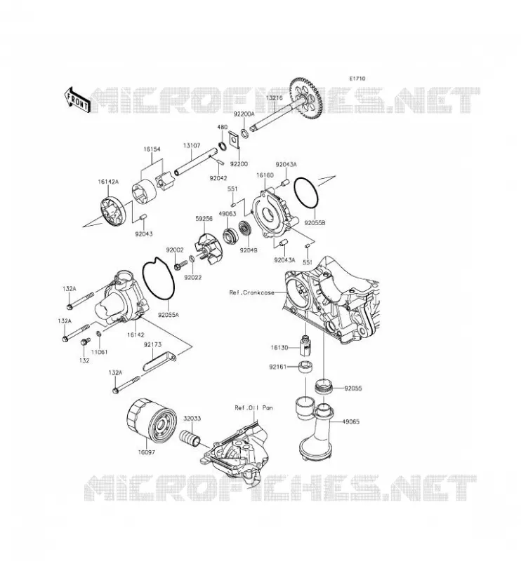 POMPE A HUILE/FILTRE &Agrave; HUILE Kawasaki MOTOS 1000 2014 Z1000 ABS  ZR1000GEFA