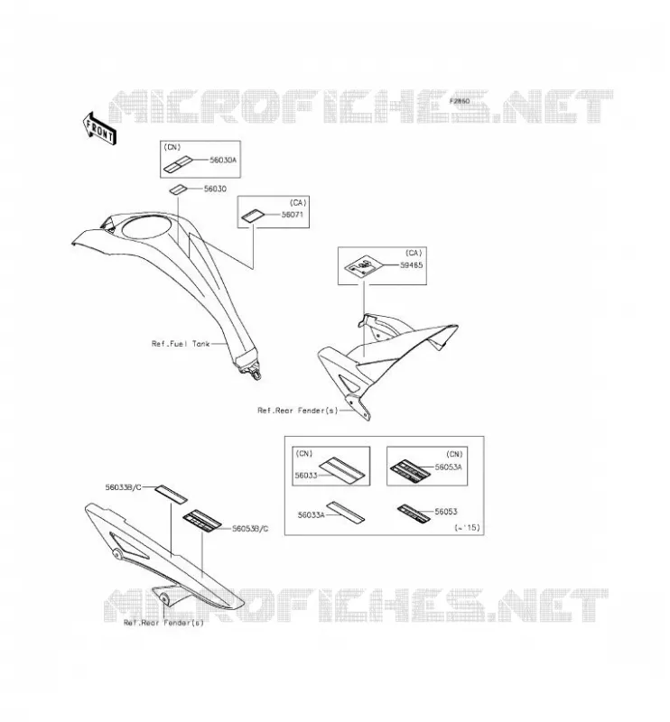 LABEL Kawasaki MOTOS 1000 2015 Z1000 ABS  ZR1000GFF