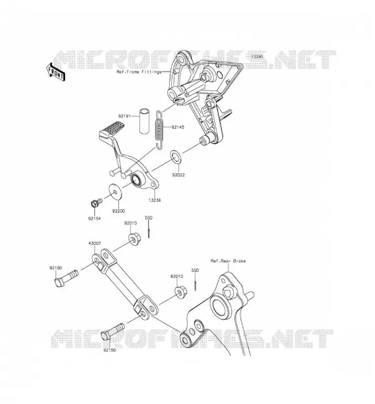 PEDALE DE FREIN/TORQUE LINK Kawasaki MOTOS 1000 2015 Z1000 ABS  ZR1000GFF