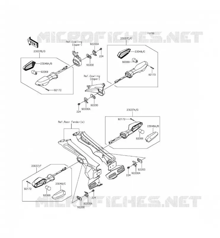CLIGNOTANTS Kawasaki MOTOS 1000 2015 Z1000 ABS  ZR1000GFF