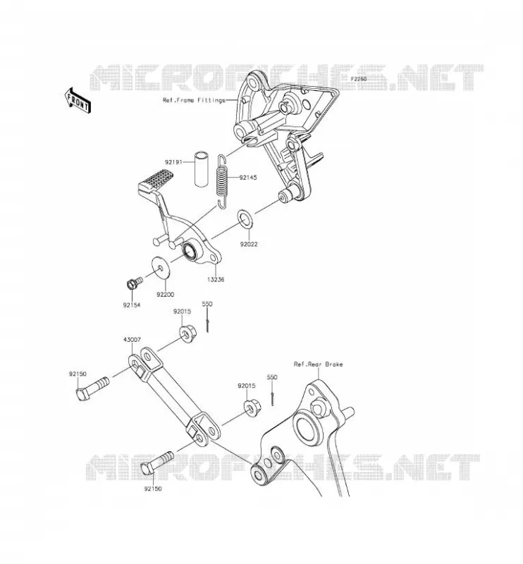 PEDALE DE FREIN/TORQUE LINK Kawasaki MOTOS 1000 2015 Z1000 ABS  ZR1000GFF