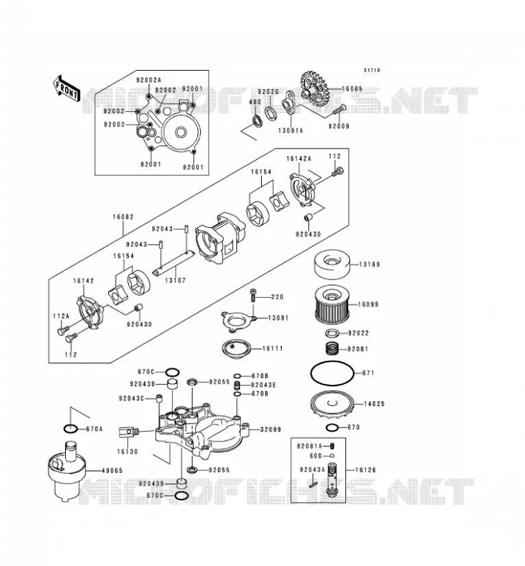 POMPE A HUILE Kawasaki MOTOS 1100 1992 ZEPHYR 1100  ZR1100-A1