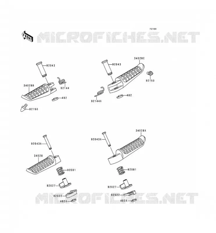 REPOSE PIED Kawasaki MOTOS 1100 1992 ZEPHYR 1100  ZR1100-A1