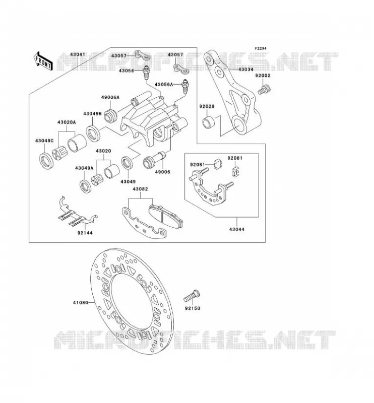FREIN ARRIERE Kawasaki MOTOS 1100 1993 ZEPHYR 1100  ZR1100-A2