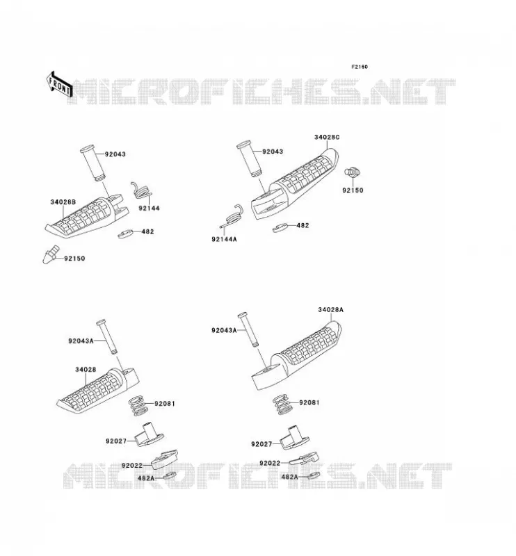 REPOSE PIED Kawasaki MOTOS 1100 1996 ZEPHYR 1100  ZR1100-B1