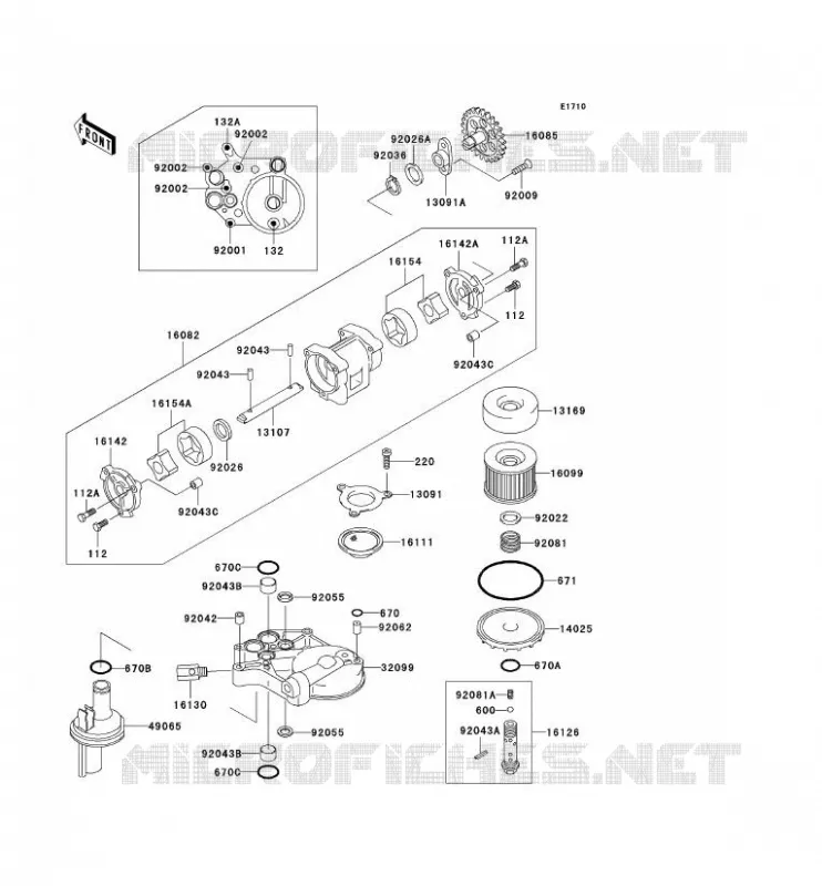 POMPE A HUILE Kawasaki MOTOS 1100 1998 ZRX1100  ZR1100-C2