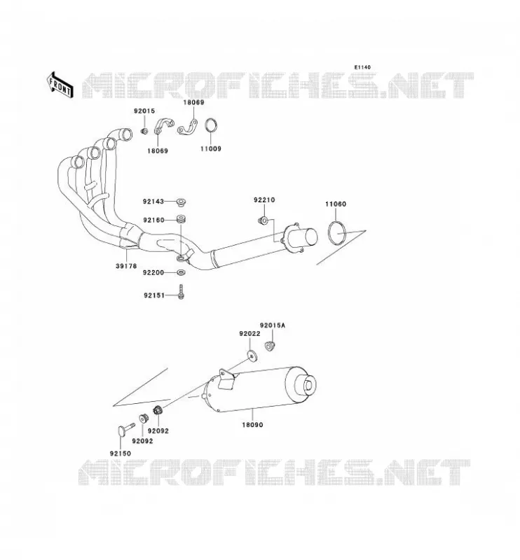 &Eacute;CHAPPEMENT Kawasaki MOTOS 1100 1999 ZRX1100  ZR1100-C3