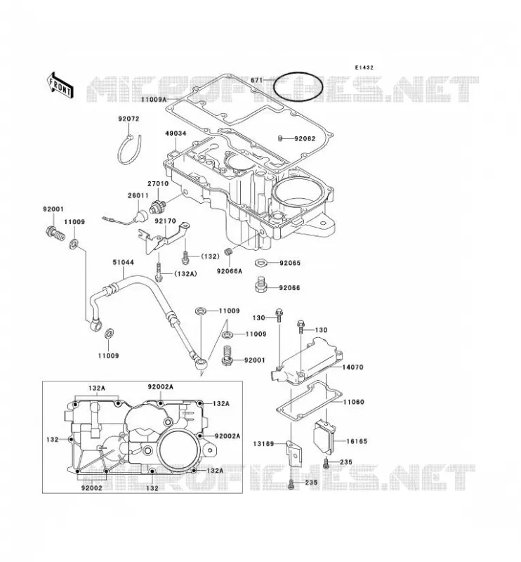 COUVERCLE RENIFLARD/CARTER D'HUILE Kawasaki MOTOS 1100 1999 ZRX1100  ZR1100-C3
