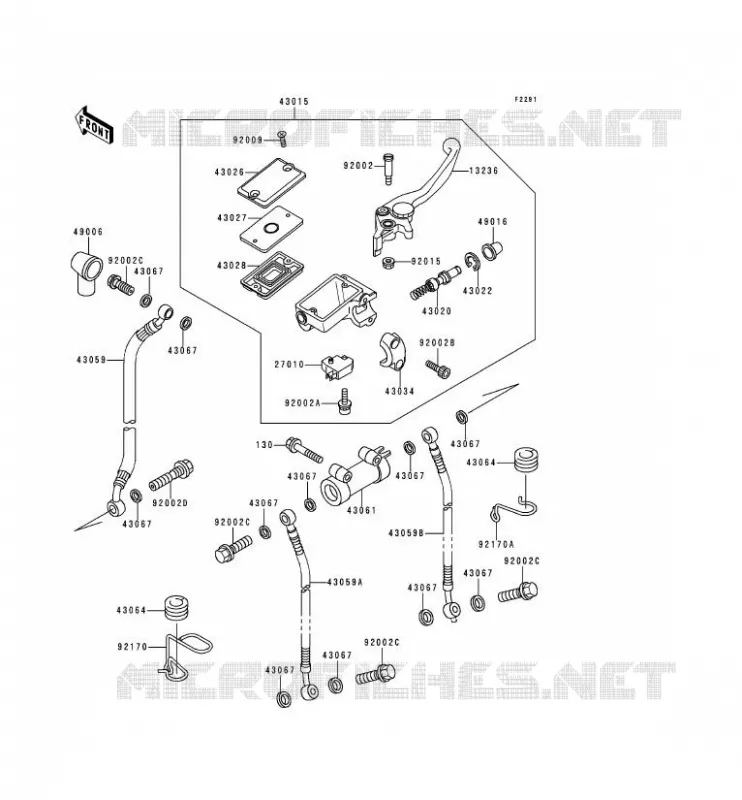 MAITRE CYLINDRE AV Kawasaki MOTOS 1100 2000 ZRX1100  ZR1100-C4
