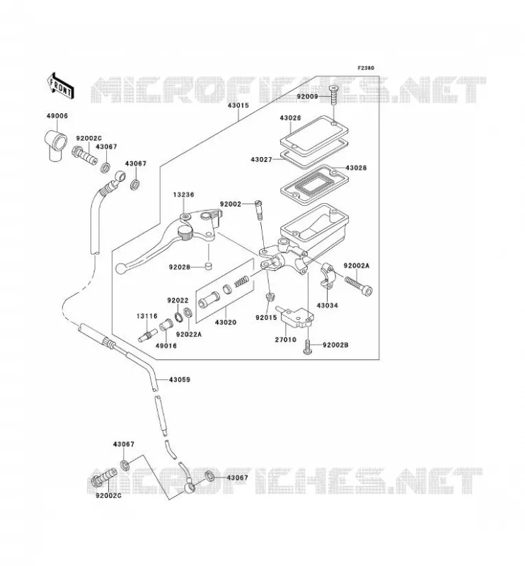 EMBRAYAGE MAITRE CYLINDRE Kawasaki MOTOS 1100 2000 ZRX1100  ZR1100-C4