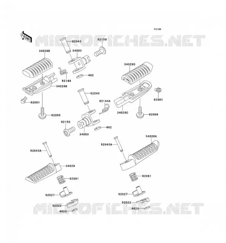 REPOSE PIED Kawasaki MOTOS 1100 1997 ZRX1100  ZR1100-D1
