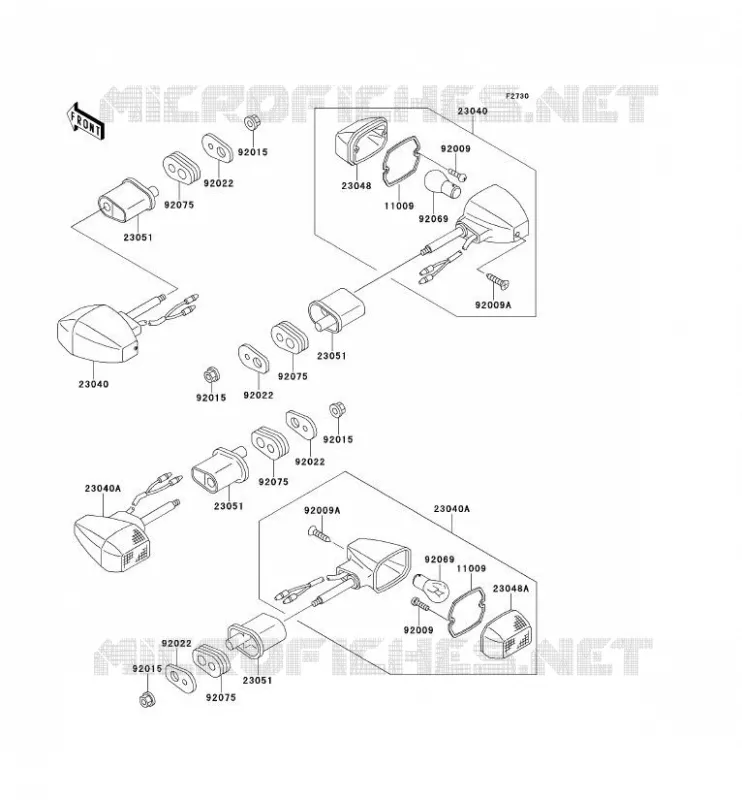 CLIGNOTANTS Kawasaki MOTOS 1100 2000 ZRX1100  ZR1100-D4