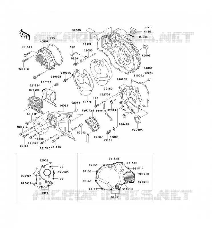 COUVERCLES MOTEUR Kawasaki MOTOS 1100 2000 ZRX1100  ZR1100-D4