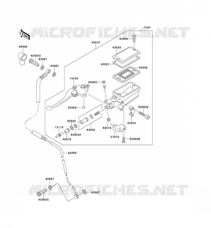 EMBRAYAGE MAITRE CYLINDRE Kawasaki MOTOS 1100 2000 ZRX1100  ZR1100-D4