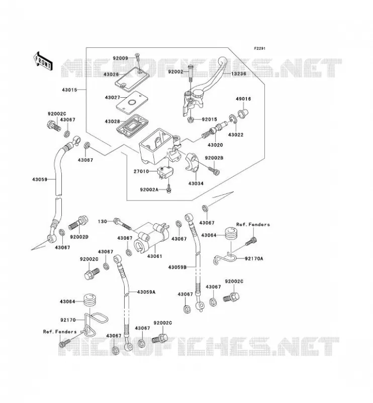 MAITRE CYLINDRE AV Kawasaki MOTOS 1200 2002 ZRX1200R  ZR1200-A2P