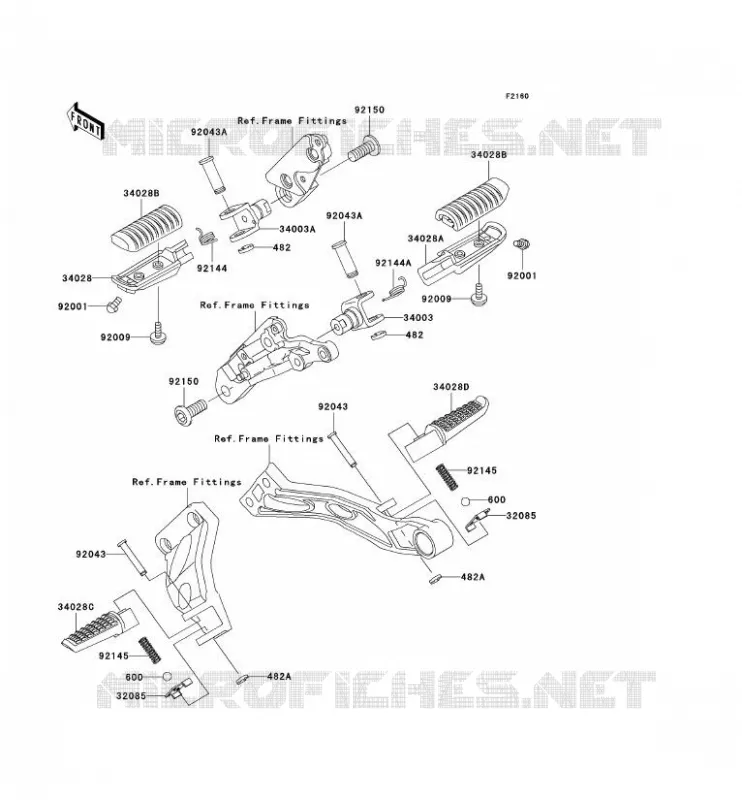 REPOSE PIED Kawasaki MOTOS 1200 2002 ZRX1200R  ZR1200-A2P