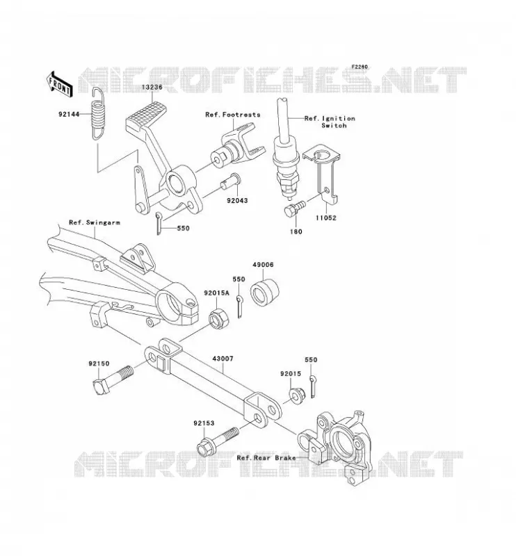 PEDALE DE FREIN Kawasaki MOTOS 1200 2002 ZRX1200R  ZR1200-A2P