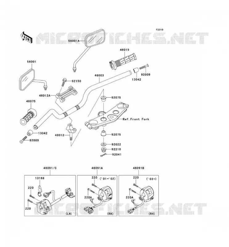 GUIDON Kawasaki MOTOS 1200 2003 ZRX1200R  ZR1200-A3P