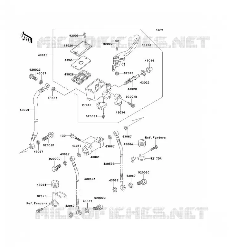 MAITRE CYLINDRE AV Kawasaki MOTOS 1200 2003 ZRX1200R  ZR1200-A3P