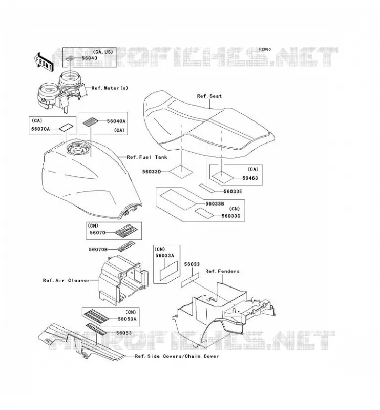 LABEL Kawasaki MOTOS 1200 2004 ZRX1200R  ZR1200-A4