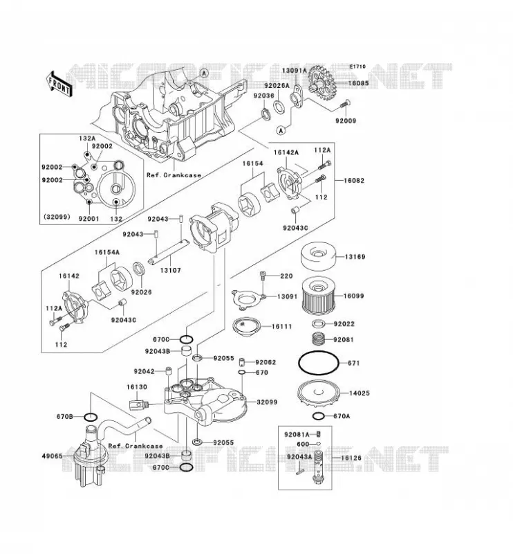 POMPE A HUILE Kawasaki MOTOS 1200 2001 ZRX1200S  ZR1200-B1P