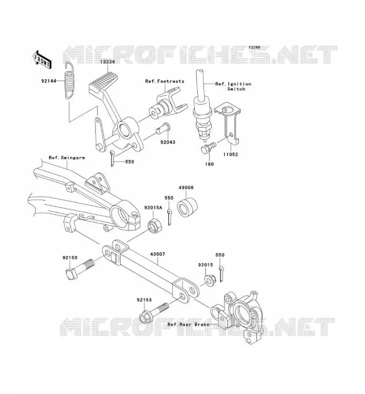 PEDALE DE FREIN Kawasaki MOTOS 1200 2002 ZRX1200S  ZR1200-B2P