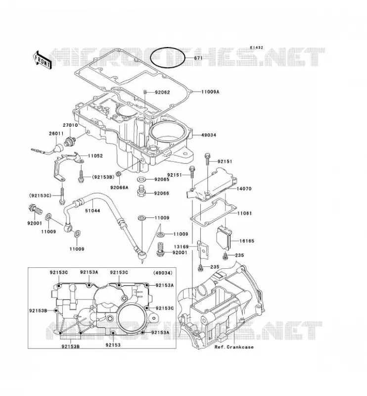 COUVERCLE RENIFLARD/CARTER D'HUILE Kawasaki MOTOS 1200 2003 ZRX1200S  ZR1200-B3P