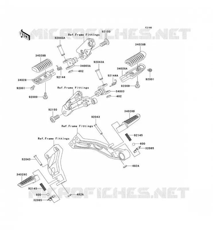 REPOSE PIED Kawasaki MOTOS 1200 2003 ZRX1200S  ZR1200-B3P
