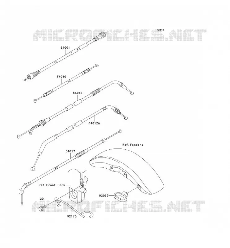 CABLES Kawasaki MOTOS 1200 2003 ZRX1200  ZR1200-C2P