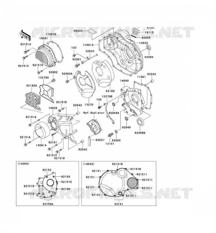 COUVERCLES MOTEUR Kawasaki MOTOS 1200 2003 ZRX1200  ZR1200-C2P