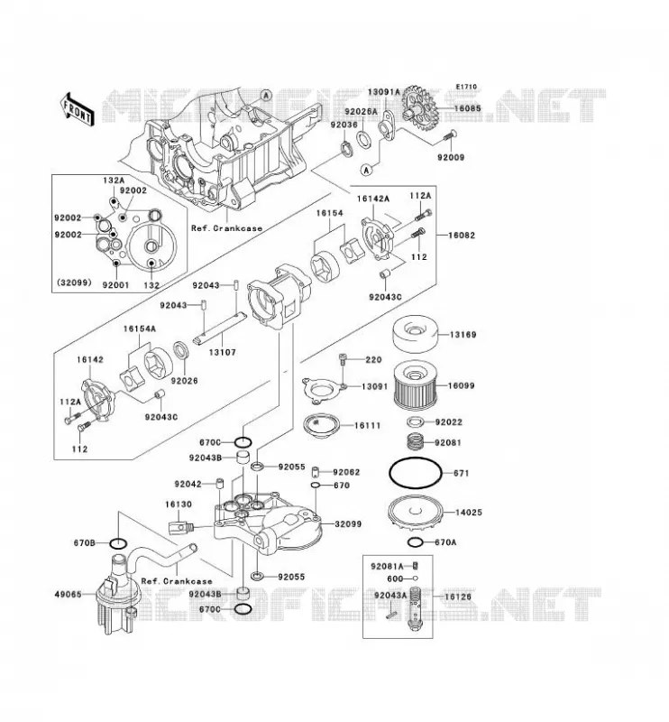 POMPE A HUILE Kawasaki MOTOS 1200 2003 ZRX1200  ZR1200-C2P