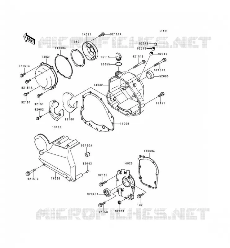 COUVERCLES MOTEUR Kawasaki MOTOS 750 1999 ZR-7  ZR750-F1