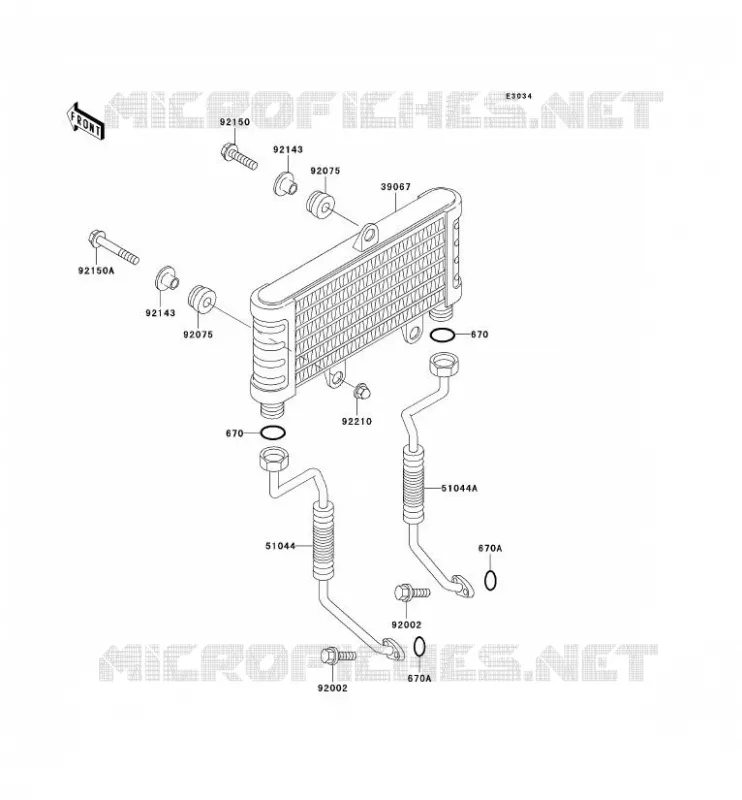 RADIATEUR D'HUILE Kawasaki MOTOS 750 2003 ZR-7  ZR750-F5
