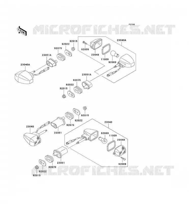 CLIGNOTANTS Kawasaki MOTOS 750 2003 ZR-7  ZR750-F5