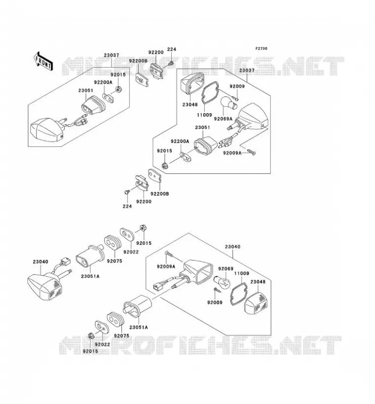 CLIGNOTANTS Kawasaki MOTOS 750 2002 ZR-7S  ZR750-H2